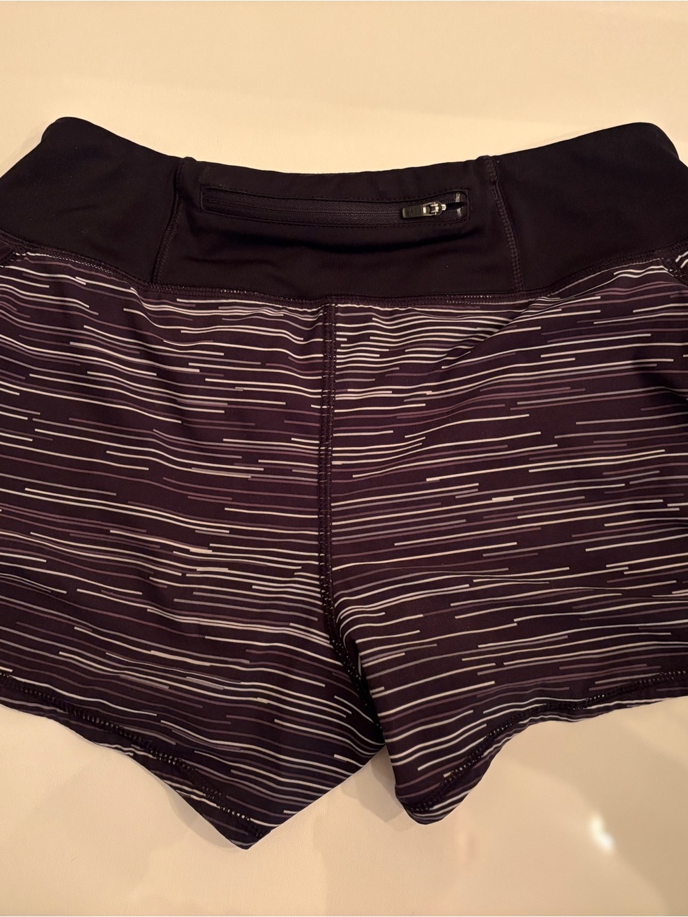 Athleta Women’s Running Shorts Purple Striped Lined Athletic Size XS